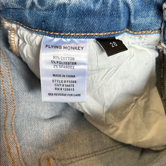 Flying Monkey Women's Medium Blue Straight Leg Jeans - Picture 3 of 4